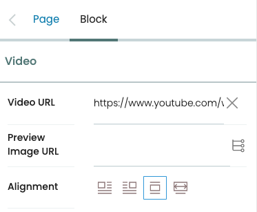 Video block configuration